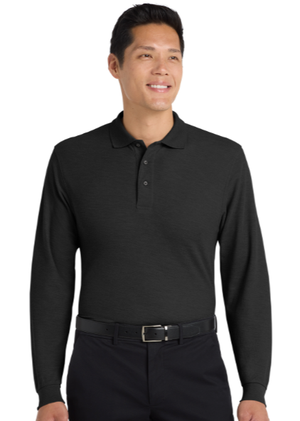 Embroidered Tall Silk Touch Long Sleeve Polo #404724